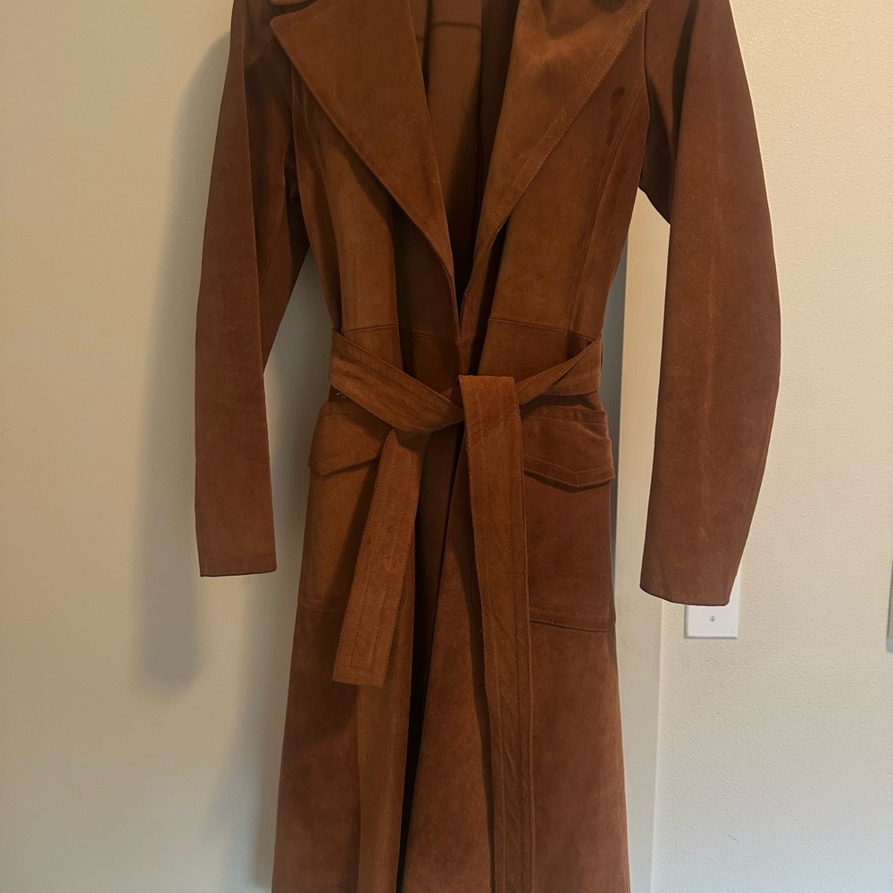 Michael Kors Brown Suede Trench Coat - Picture 5 of 5